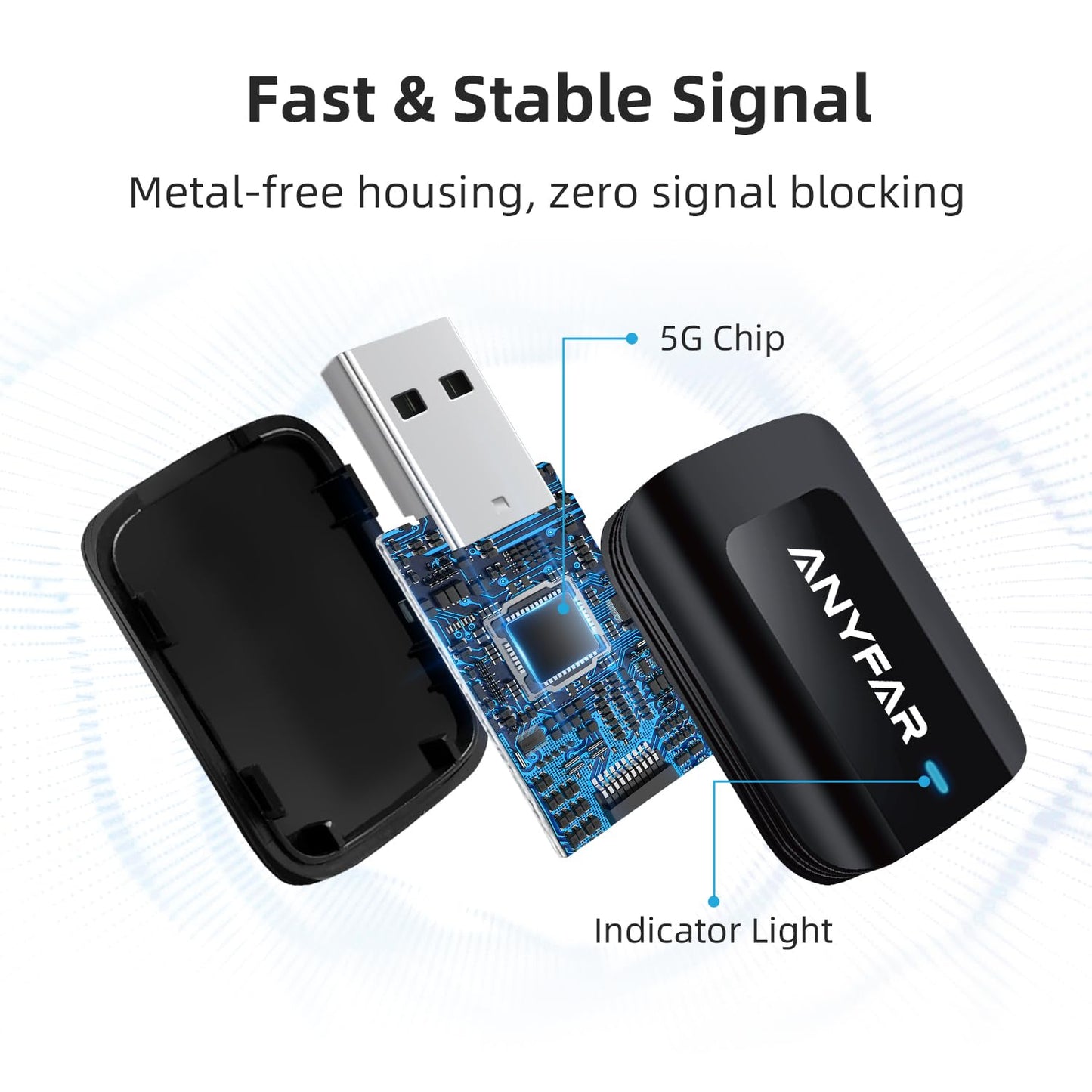 C5 2-in-1 Wireless CarPlay & Android Auto Adapter - Converts Factory Wired Connection to Wireless for Cars 2016+, Mini Plug & Play Car Play Dongle