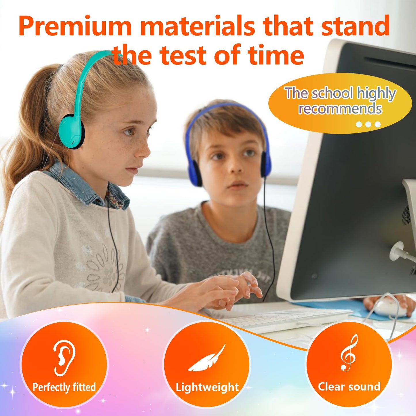 OSSZIT USB C Headphones Bulk 30 Pack for Classroom School Kids,USB Type C Headphones Class Set Compatible with Pad SmartphonesFor Boys Girls Students