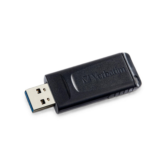 Verbatim 32GB Slider USB 2.0 Flash Drive, Retractable Thumb Drive - Black