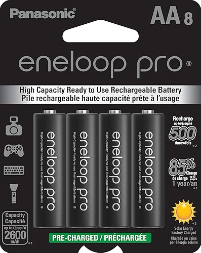 Eneloop Panasonic BK-3HCCA8BA pro AA High Capacity Ni-MH Pre-Charged Rechargeable Batteries, 8-Battery Pack