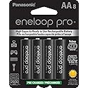 Eneloop Panasonic BK-3HCCA8BA pro AA High Capacity Ni-MH Pre-Charged Rechargeable Batteries, 8-Battery Pack