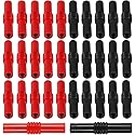 32PCS Banana Plug Jack Socket Connectors 4mm Insulated Female to Female Banana Socket Connector for 4MM Banana Plug Extension Adapter(Red and Black)