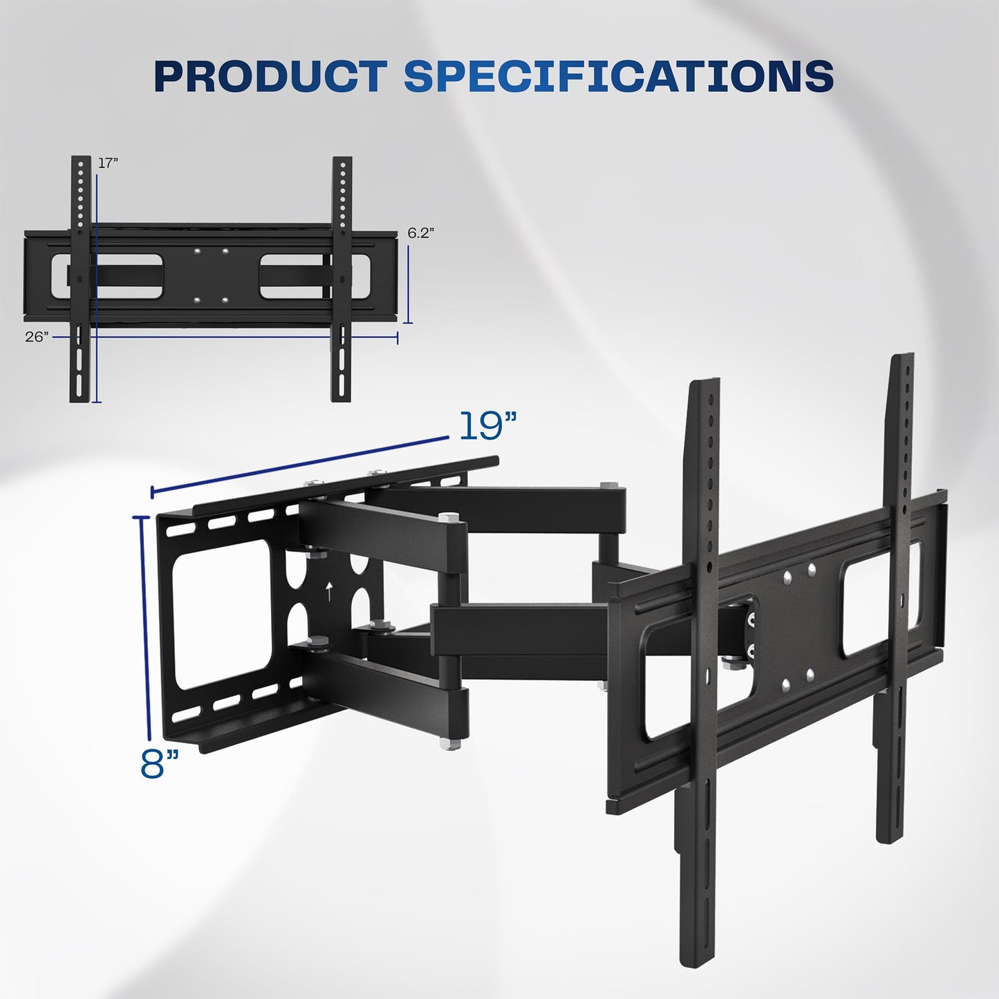 VIVO Outdoor Full Motion TV Wall Mount for 37 to 80 inch Screens, Articulating Bracket Holds up to 110 lbs, Max VESA 600x400, Black, MOUNT-TV80WP