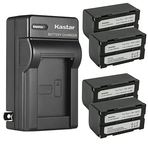 Kastar 4-Pack Battery and AC Wall Charger Replacement for Proscan PRO 742, PRO 898LC, PRO 898LH, PRO 998LH, PRO V730, PRO V741, PRO V742, PRO 898LC