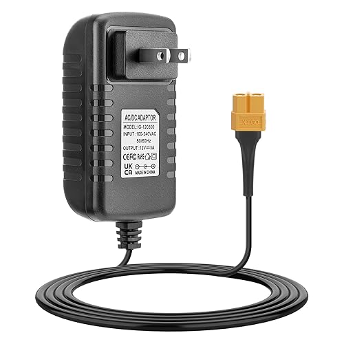 Crazepony AC to DC Power Adapter 12V 3A XT60 Plug for RC LiPo Battery Charger Balance Charger Like UP-S6 Charger