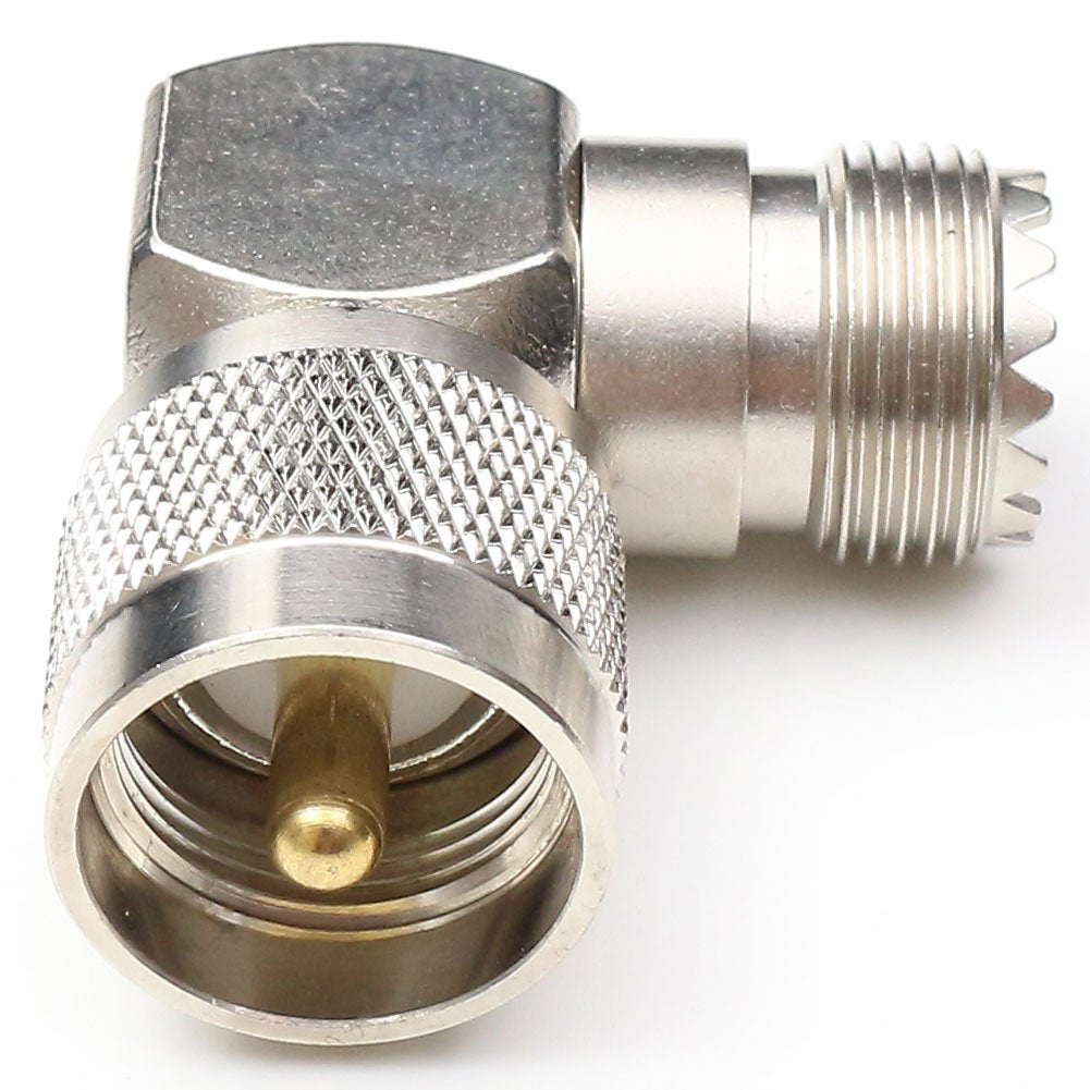 ANHAN UHF Male to Female Right Angle Connectors, PL259 Coax Connector UHF Right elbow 90 Degree Connector SO239 Coaxial Connectors Adapters 2Packs