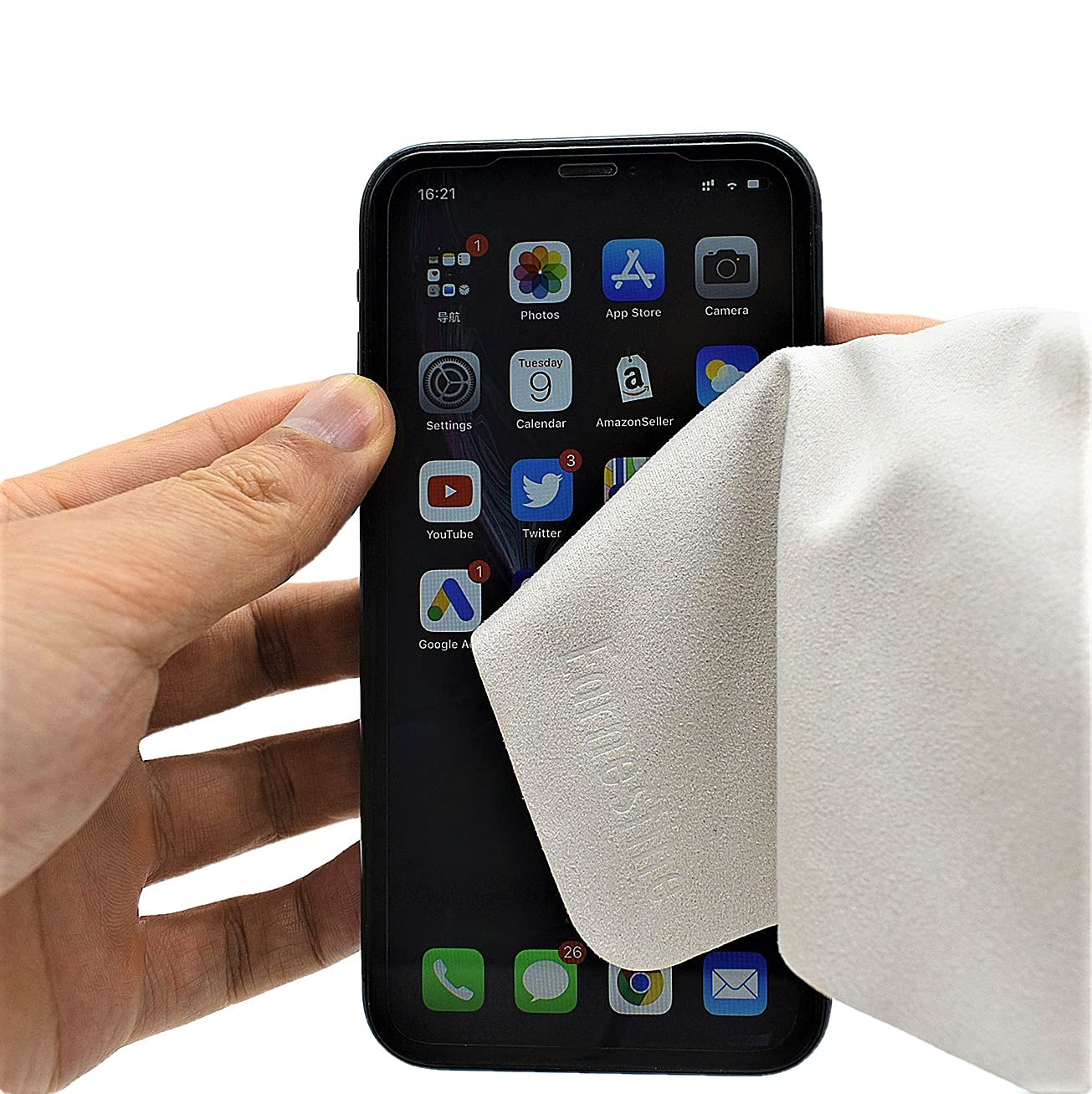 Earnestine Nice Soft Suede Fabric 10 Pack 6" x 7" Premium Eyeglass Cleaning Cloth, Safe No Color Bleeding Thick Glasses Cloth, Microfiber Eyeglass