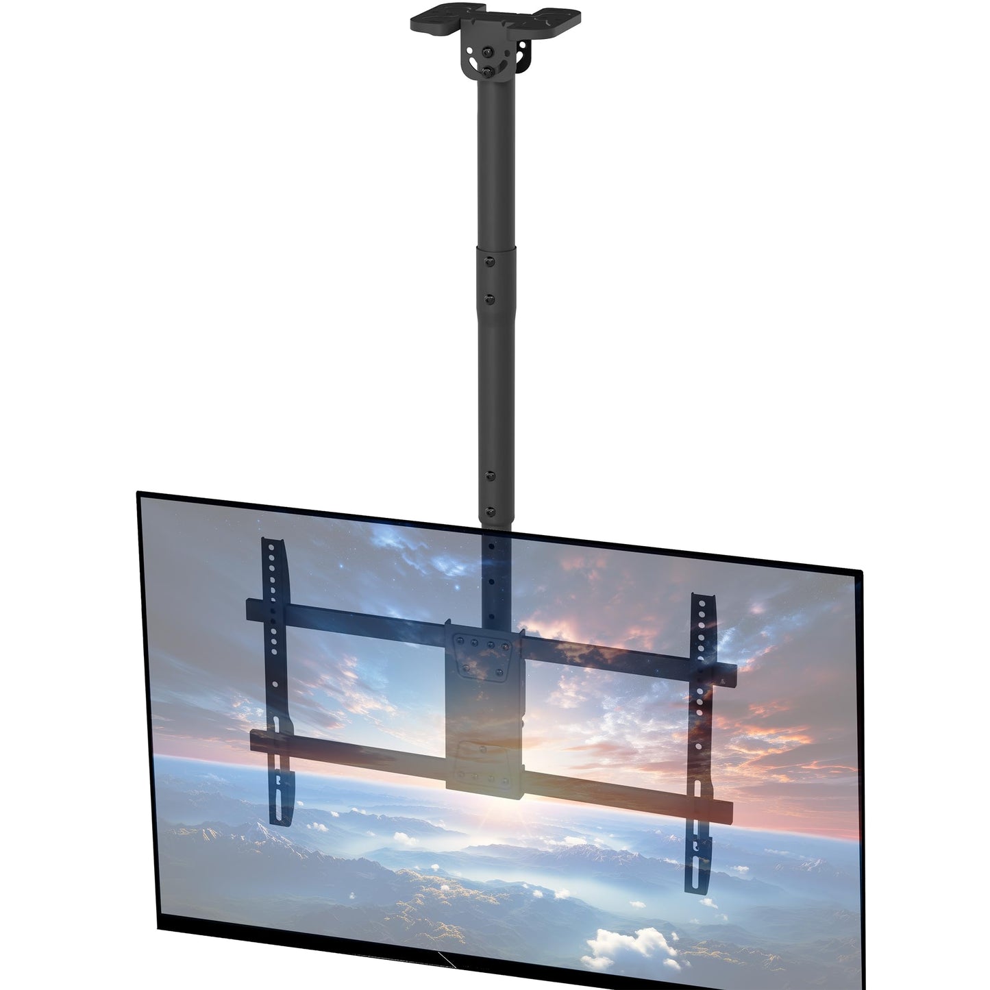 VIVO Ceiling Swivel TV Mount for 43 to 86 inch Screens, Telescoping Height Adjustment with 3ft Extension Pole, Fits Pitched/Vaulted Roof, Holds 132