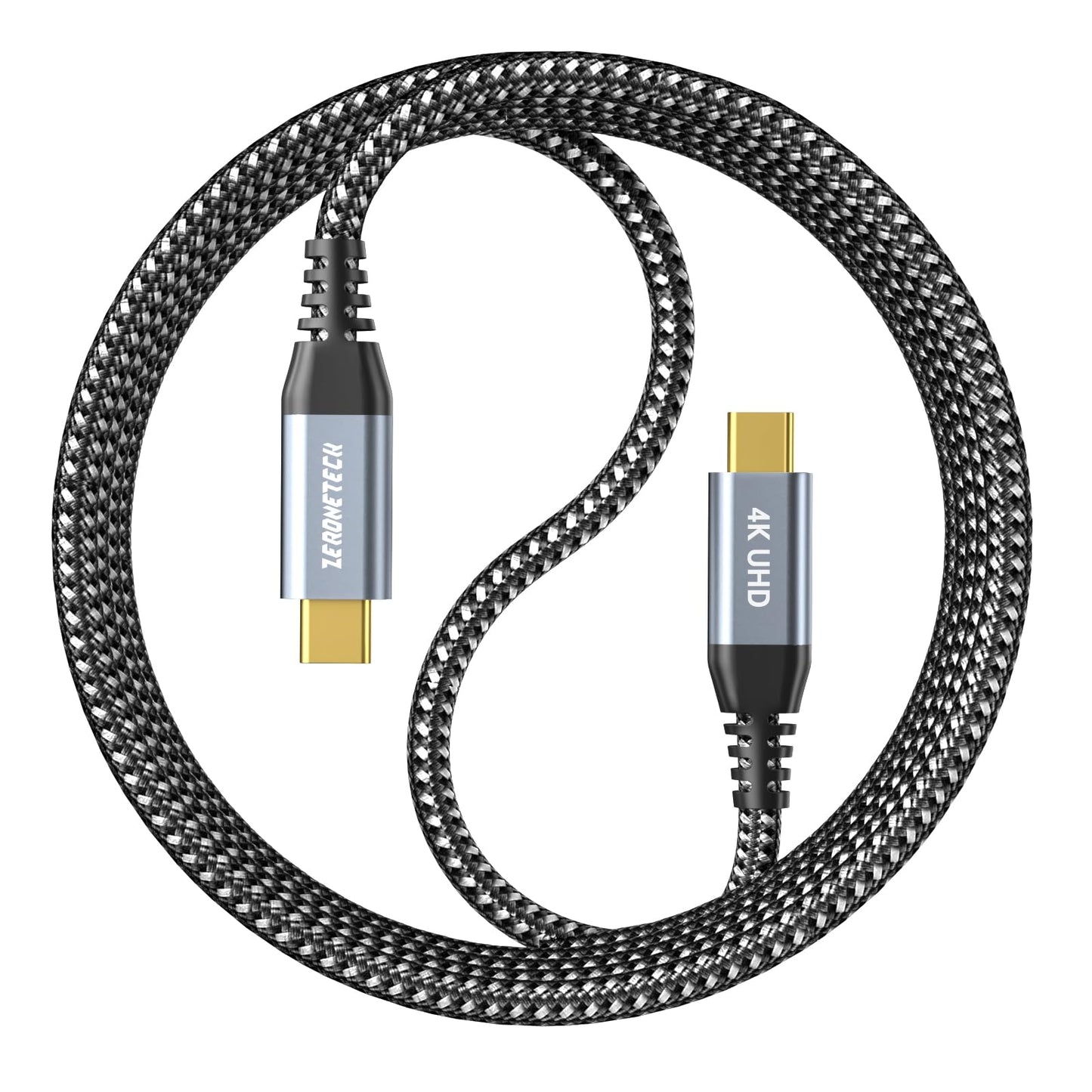 ZeroneTeck USB C Cable 3ft, USB C 3.2 Gen 2X2 Cable, 4K Monitor Video Output, 20Gbps High Speed Data Transfer, 100W Fast Charging for Carplay iPhone