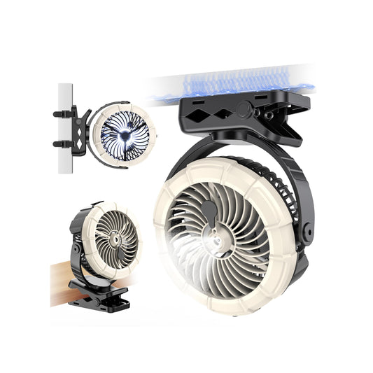 Ausic Magnetic Cruise Fan with Mist, [5-45Hrs] Portable Golf Cart Fan, 720° Rotate Baby Stroller Clip Fan, Outdoor Camping Fan with LED, Rechargeable