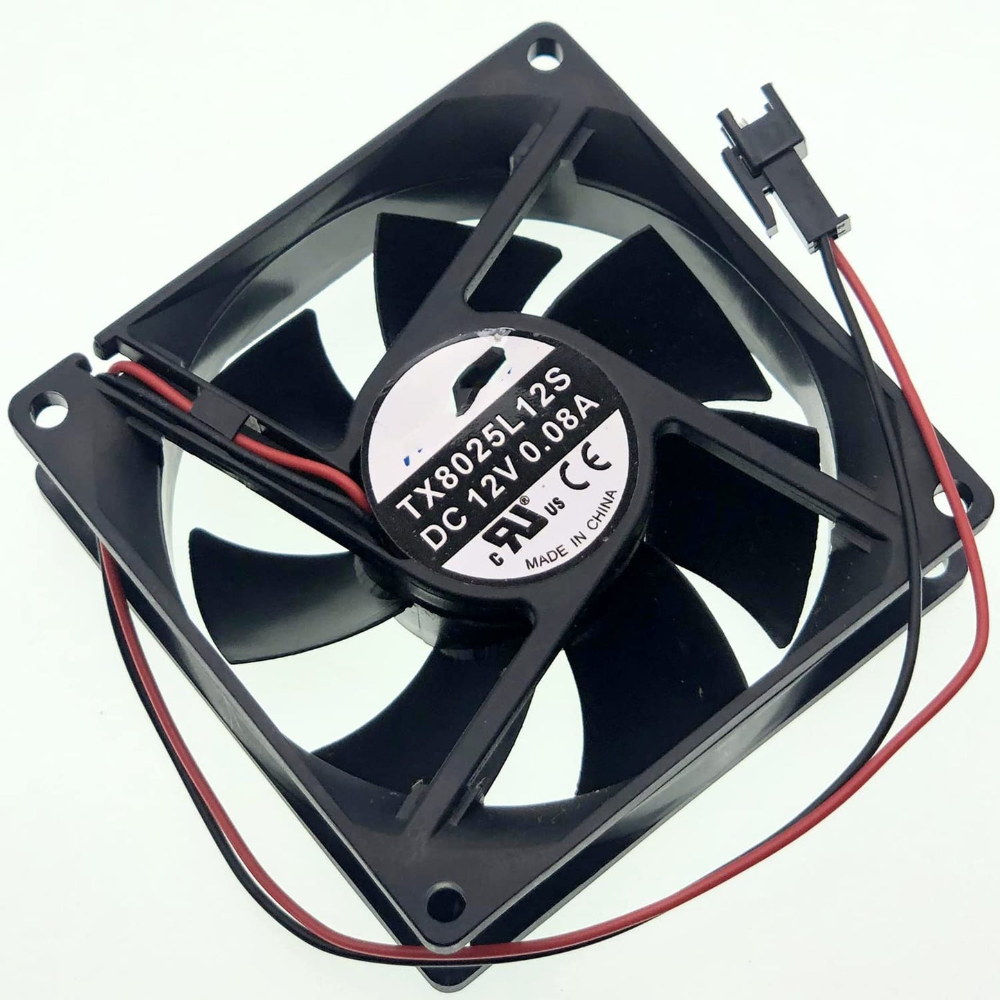 Ultra-Quiet Cooling Fan for Tianxuan TX8025L12S Refrigerator Power Fan DC 12V 0.08A 8CM 8025 0.96W 2-Wire Cooling Fan