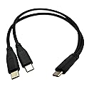 Qaoquda USB C Splitter Charge Cable,1 Feet USB Type C Male to 2 Dual USB Type C Male Y Splitter Extension Charging Cable(Only for Charging)
