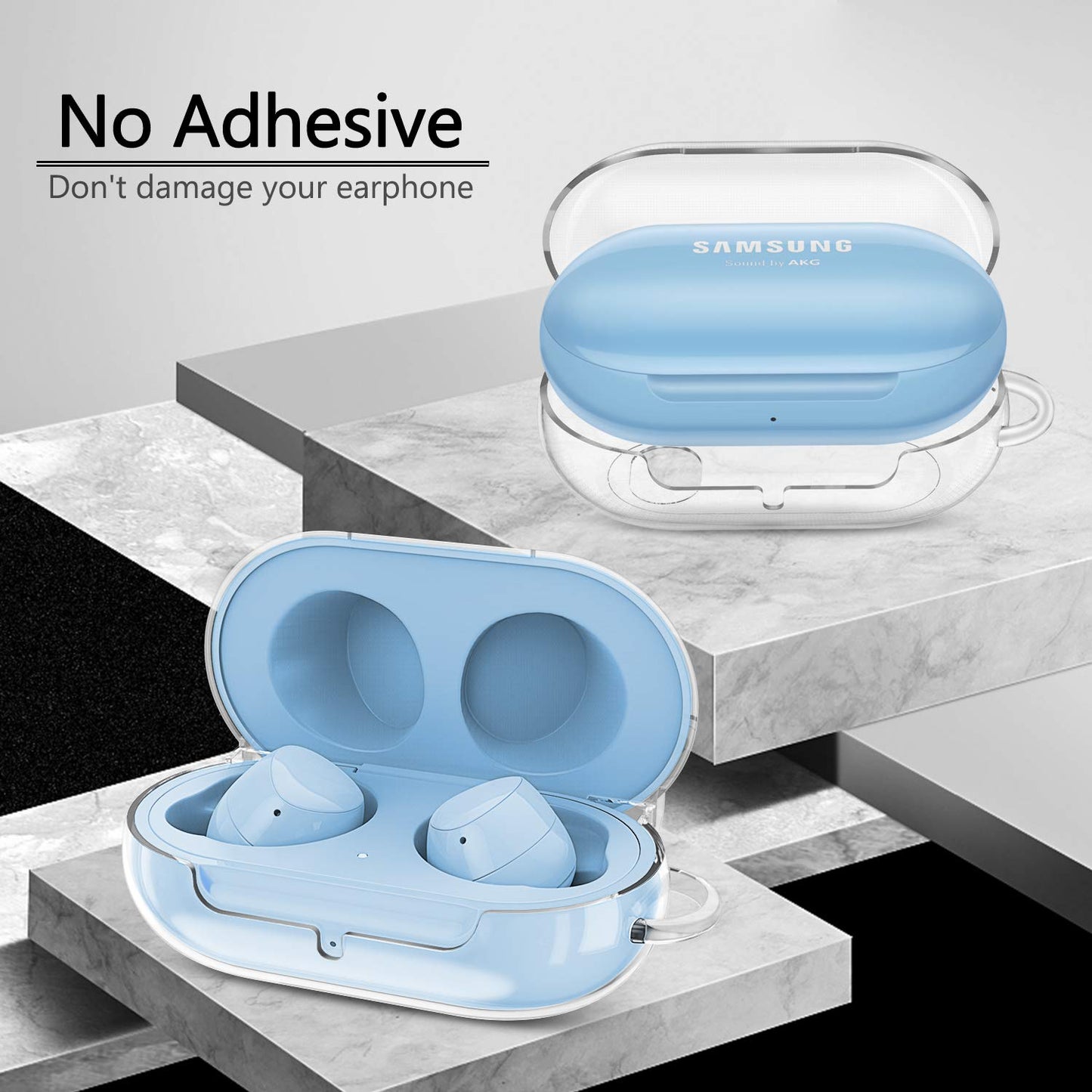 Fintie Case for Samsung Galaxy Buds Plus (2020) / Samsung Galaxy Buds (2019), Protective Hard Cover Skin with Keychain Carabiner Support Wireless