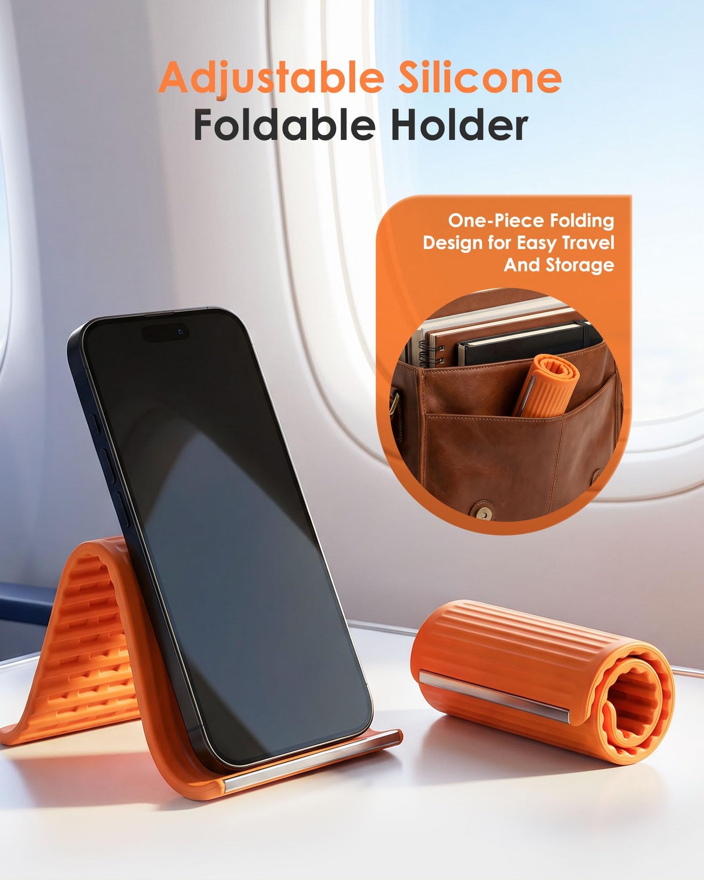 Starsurp Portable Foldable Silicone Aluminum Phone Holder, 2026 New Flexible Silicone Phone Holder, Folded into Any Shape, Universal Adjustable
