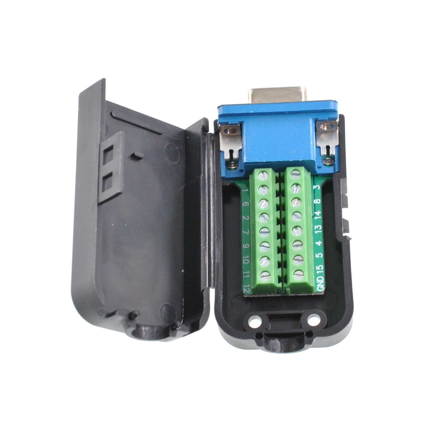 Oiyagai DB15 3+9 D-SUB VGA Female 3Row 15Pin Connector Adapter Screw Terminal Breakout Board Connector Signal Module with Case Free Welding