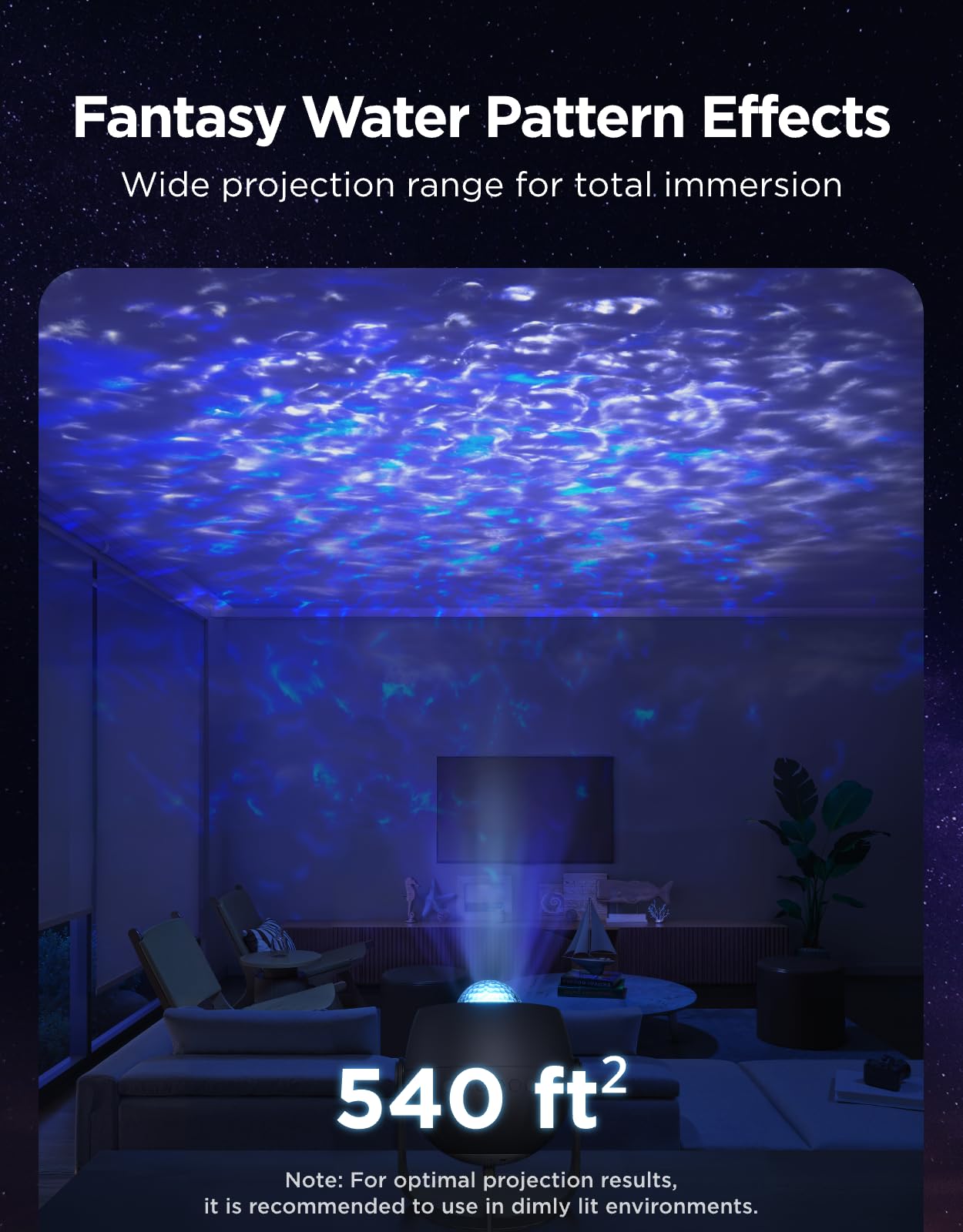 Govee Star Light Projector with Ocean Wave Ripple Effects, Works with Matter,Alexa and Google Assistant, 40+ Scene Modes, 18 White Noise Options, LED