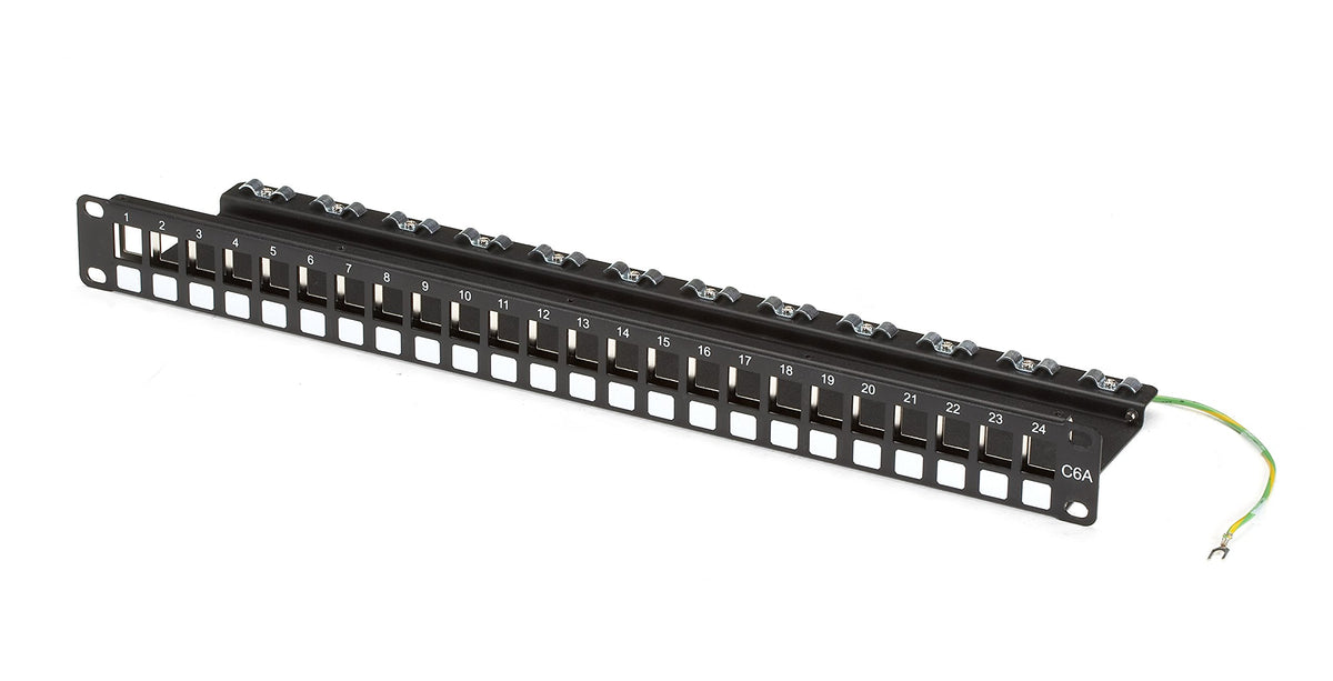 Black Box CAT6A Patch Panel, 1U, 24-Port