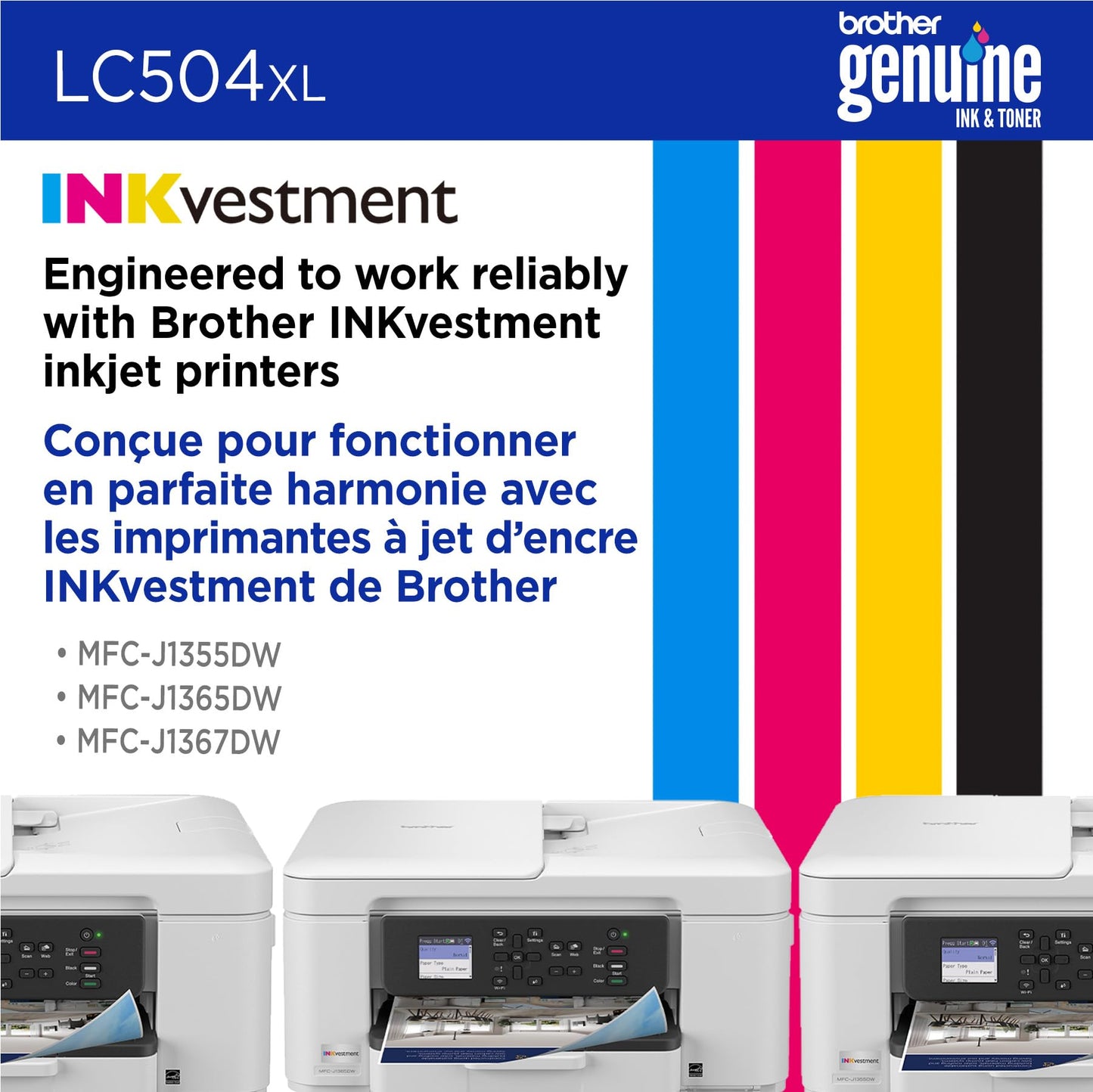 Brother Genuine LC504XLM High Yield Magenta Ink Cartridge (for use INKvestment 1355, 1365, and 1367 Printers)