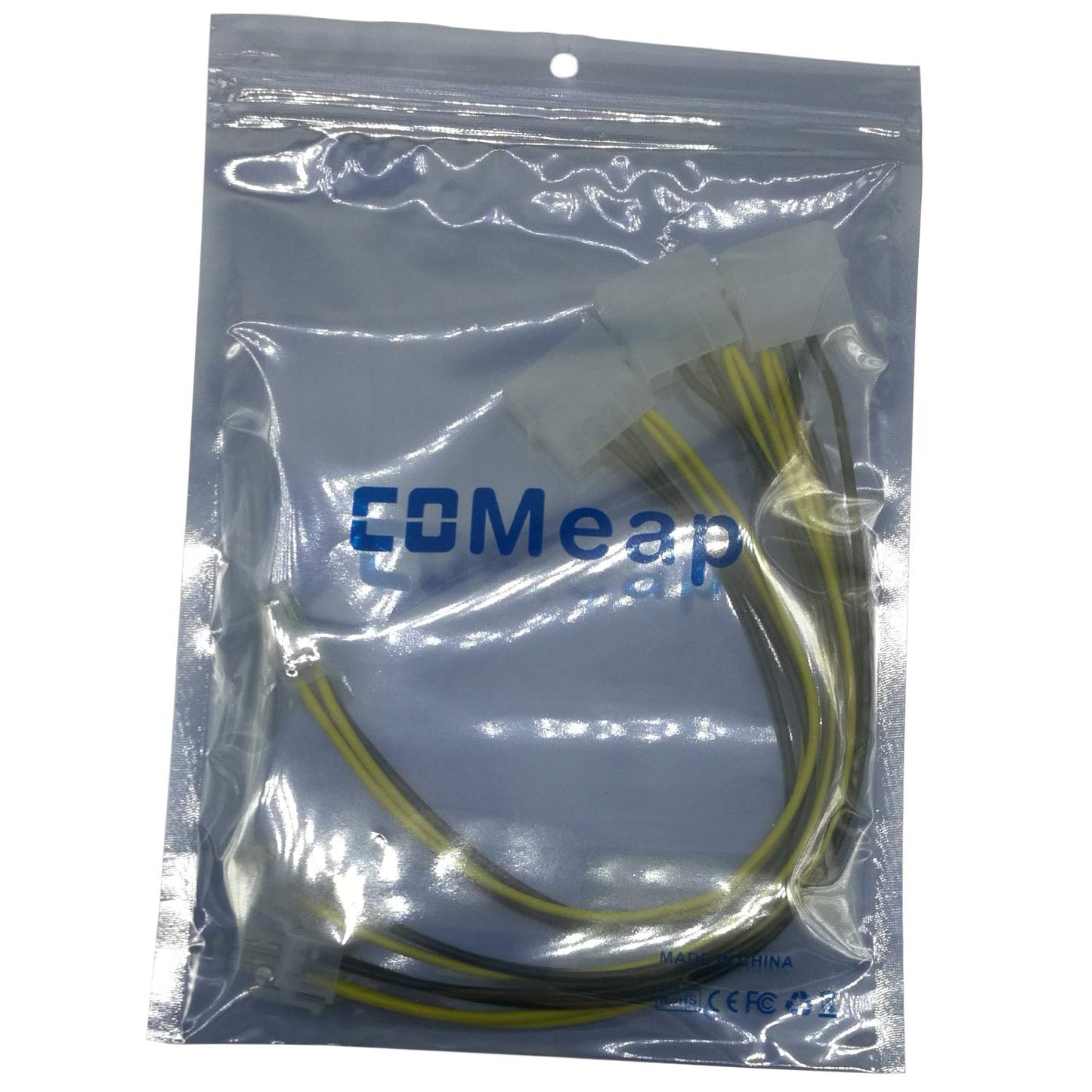 COMeap (3-Pack) 4 Pin Molex Connector, LP4 Molex to ATX 4 Pin Connector Auxiliary Power Adapter Cable 9.5-inch (24cm)