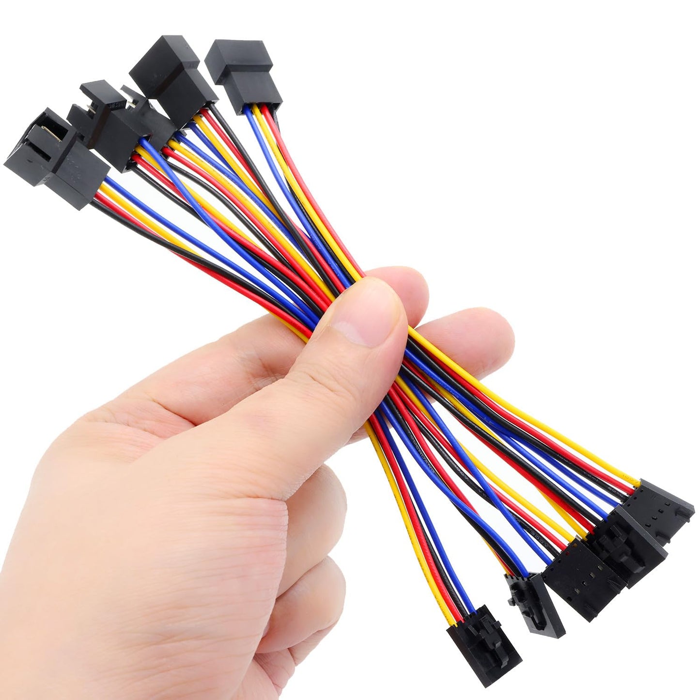 SIXQJZML 5Pcs 5Pin to 4Pin Fan Adapter Cable,PC CPU Fan Connector Converter Interface Conversion Line,for 4 Pin Temperature Control Fan Header or 3