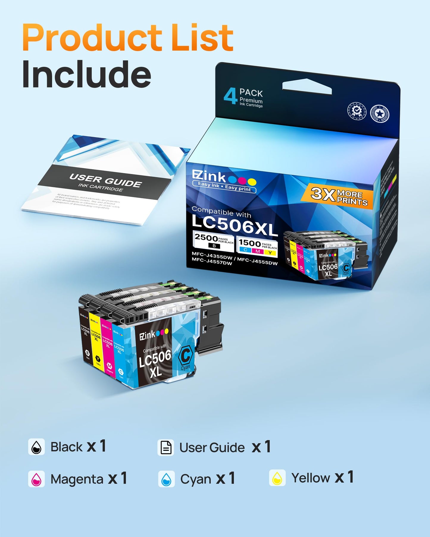E-Z Ink LC506XL Compatible for Brother LC506 LC506XL LC506XXL Ink Cartridge