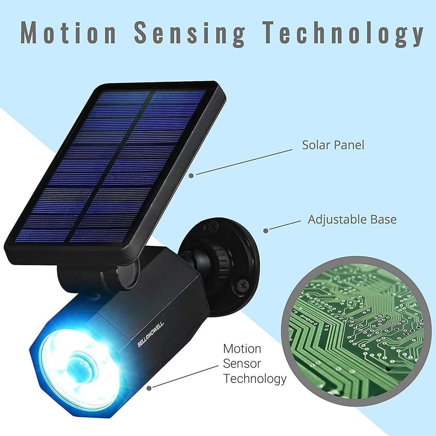 Bell+Howell Bionic Spotlight Motion Solar Spot Lights Outdoor Waterproof, Landscape Light, Outdoor Solar Yard Lighting Weather Resistant, Super Bright