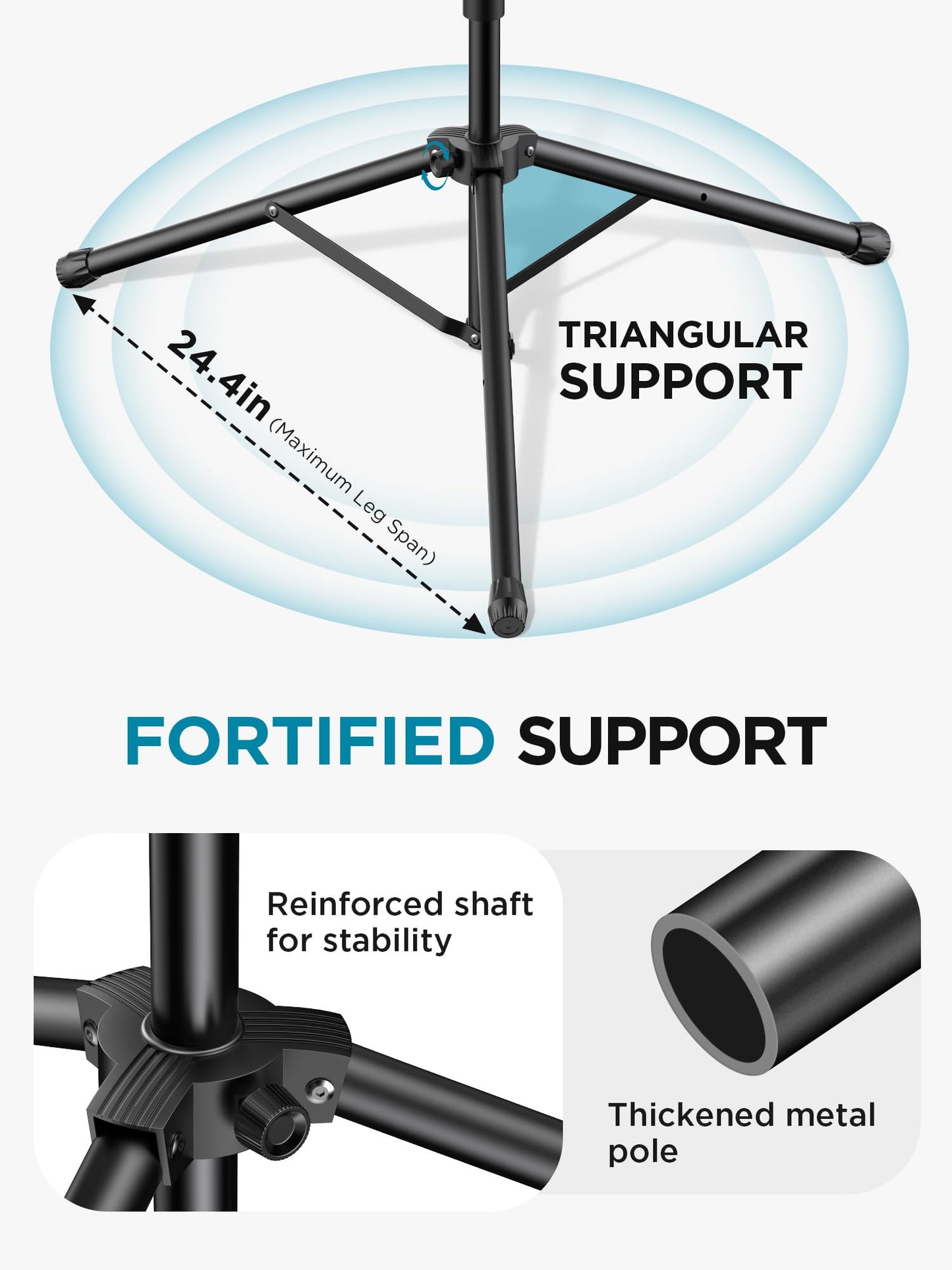 InnoGear Mic Stand, 6 in 1 Microphone Stand Floor with Tablet Phone Holder Height Adjustable from 30" to 72" Mic Stand Tripod Boom Arm with Gooseneck