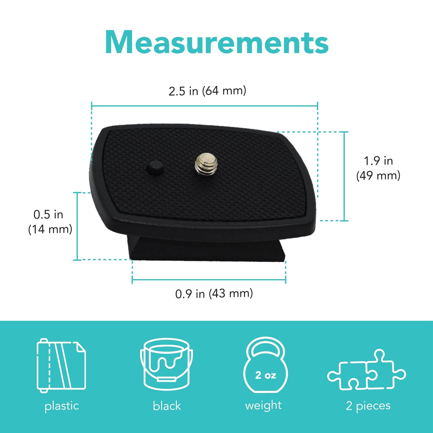 Foto&Tech 2 Pieces A73 Tripod Quick Release Plate Camera Adapter Tripod Velbon CX-444 CX-888 CX-460 CX-460mini CX-470 CX-570 CX-690, DF-50 Sony