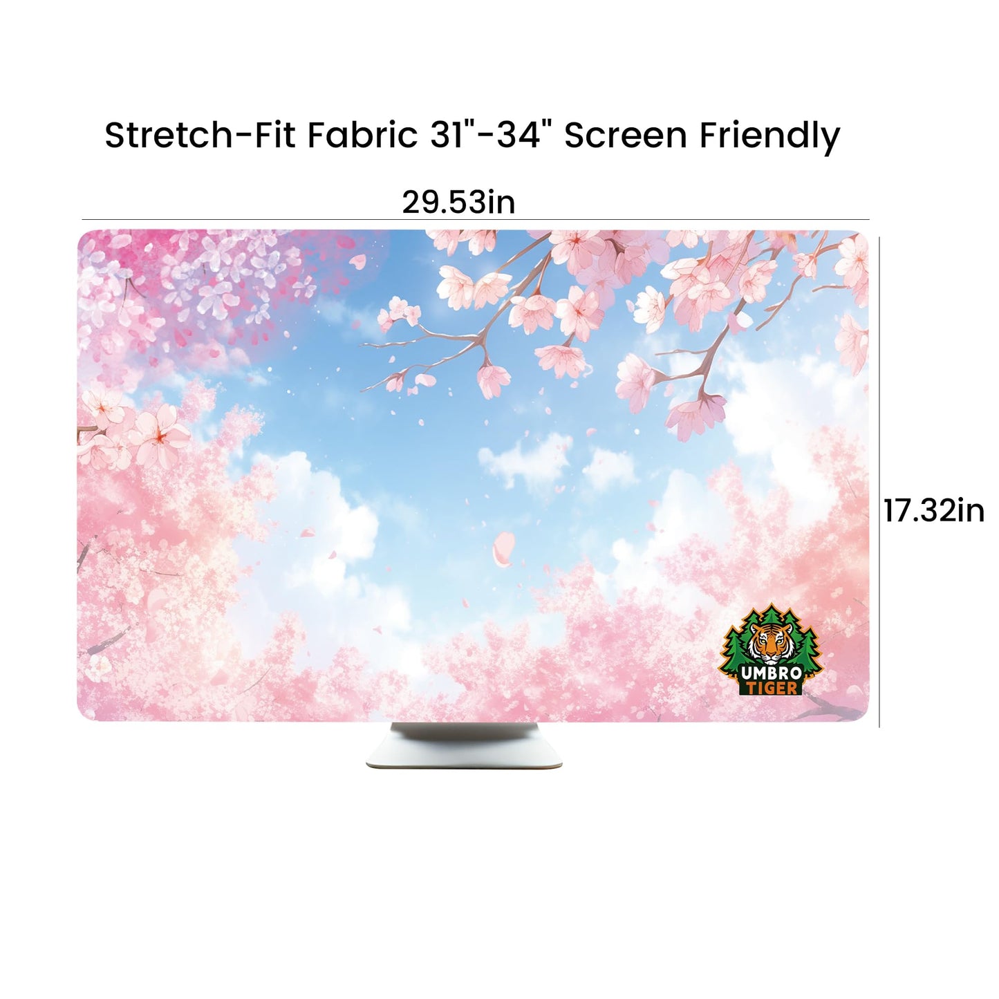 Umbrotiger 32-inch monitor dust cover, elastic polyester sunshade, 31" 32" 33" 34" computer screen cover, LCD/LED/HD panel protective film (Pink