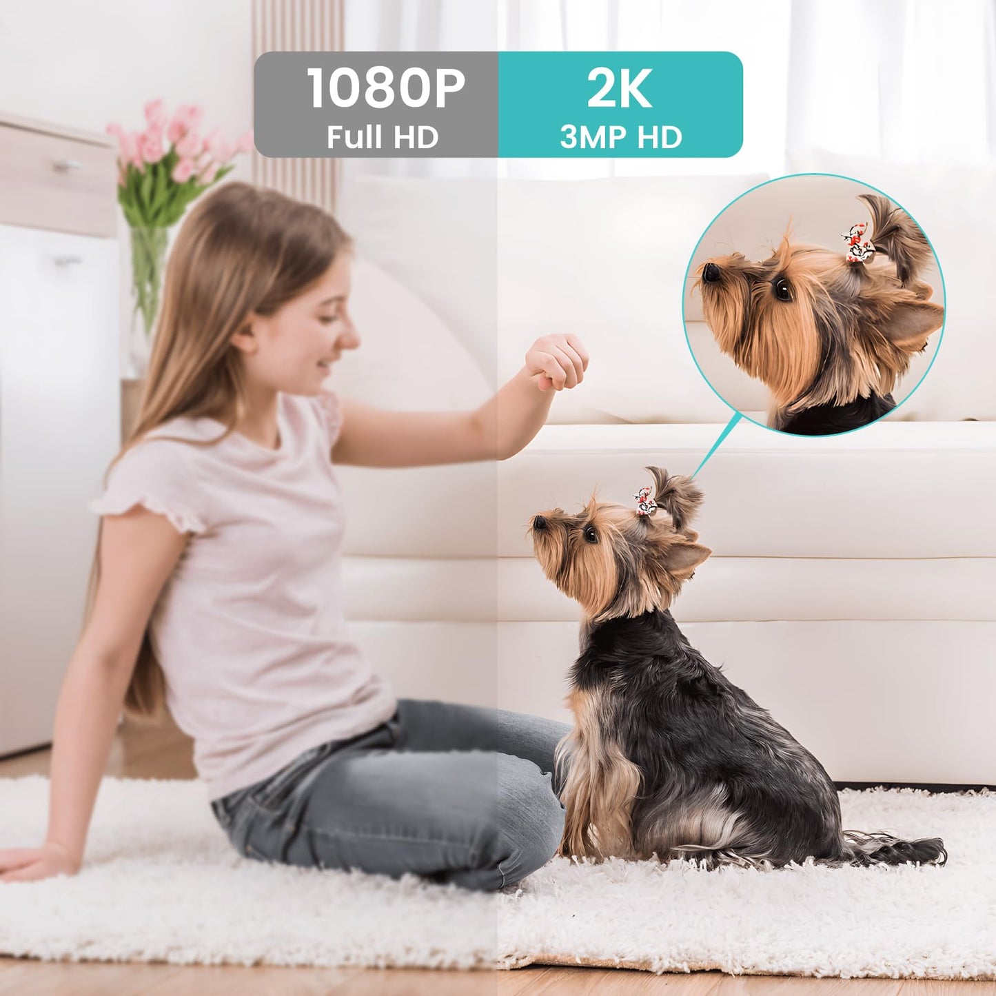 litokam Indoor Cameras for Home Security with Night Vision, Pet Camera with Phone App, WiFi Home Security Camara, Baby Monitor Work with Alexa, Motion