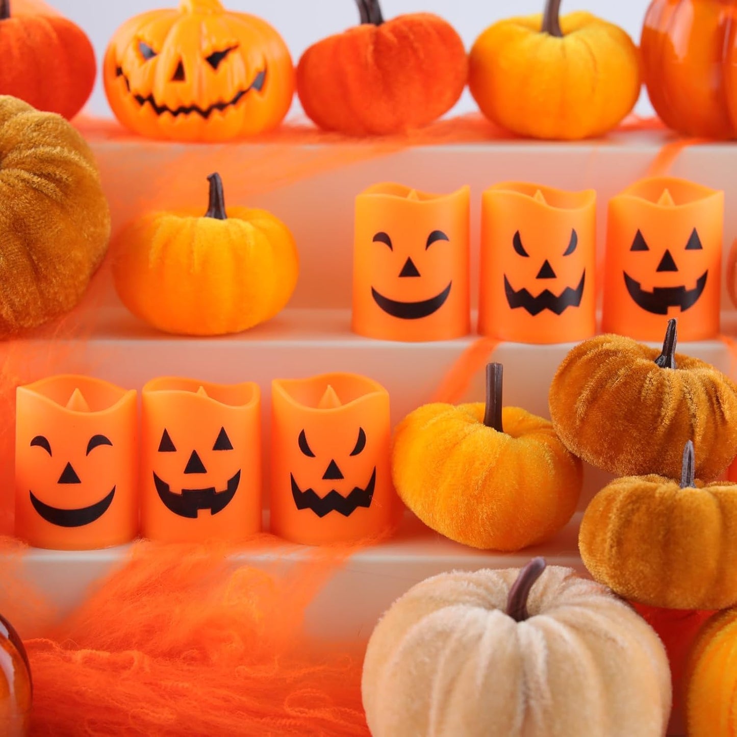 Halloween Flameless Candles,Mingkeda Halloween Party Lamp Decoration, Artificial Candle Lights (6 Candle Lights)