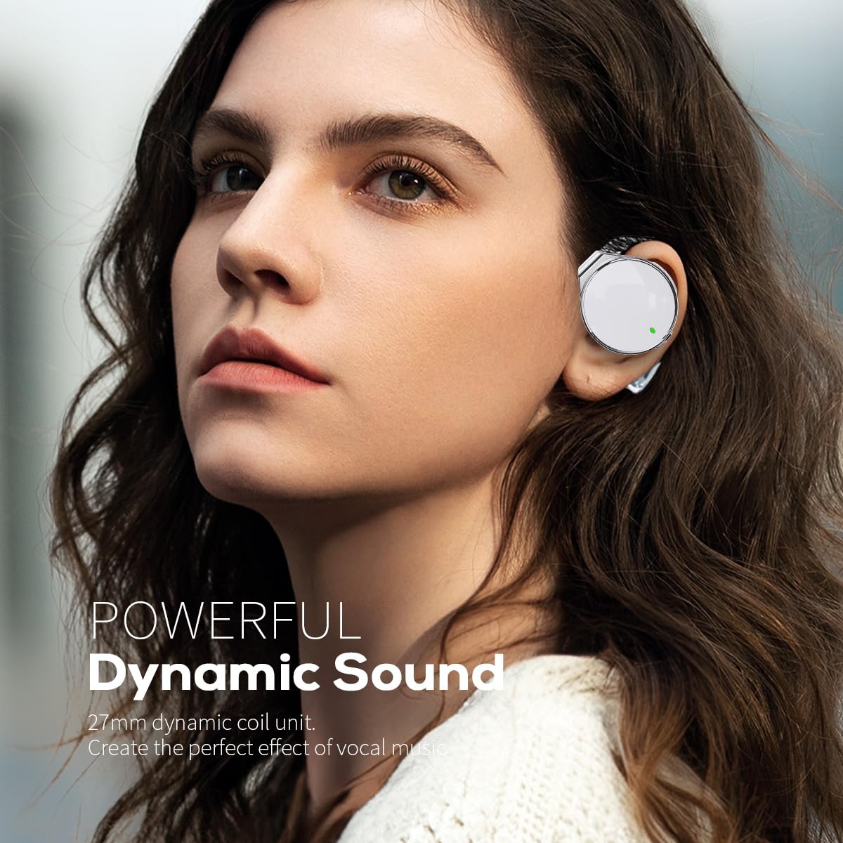 Open Ear Headphones Wireless 52hrs Bluetooth 5.4 Over Ear Hooks Headphones Earbuds with Microphone Ear Clip Earbuds Simultaneously Connect 2 Devices…