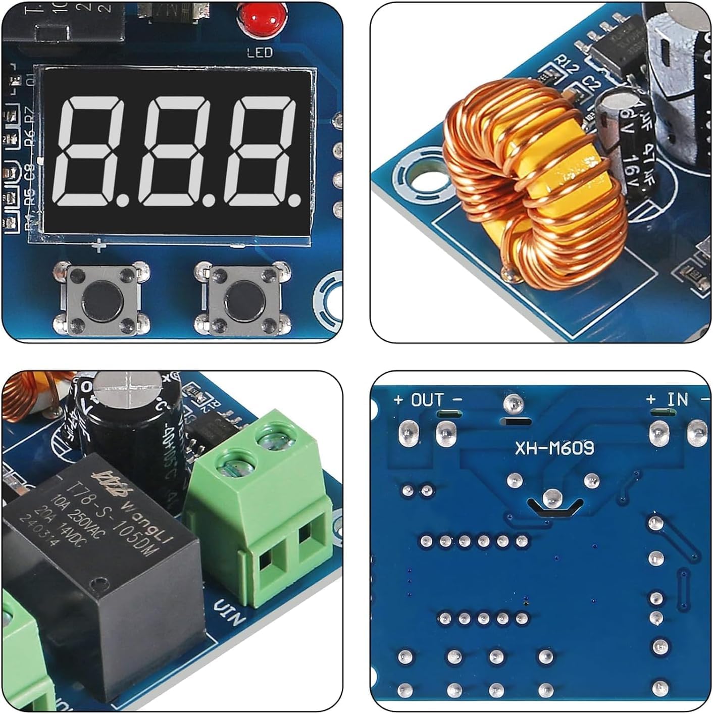2PCS 12V-36V DC Voltage Protection Modules XH-M609 Over-Discharge Circuit Protection Module Digital Low Voltage Protector Disconnect Switch…