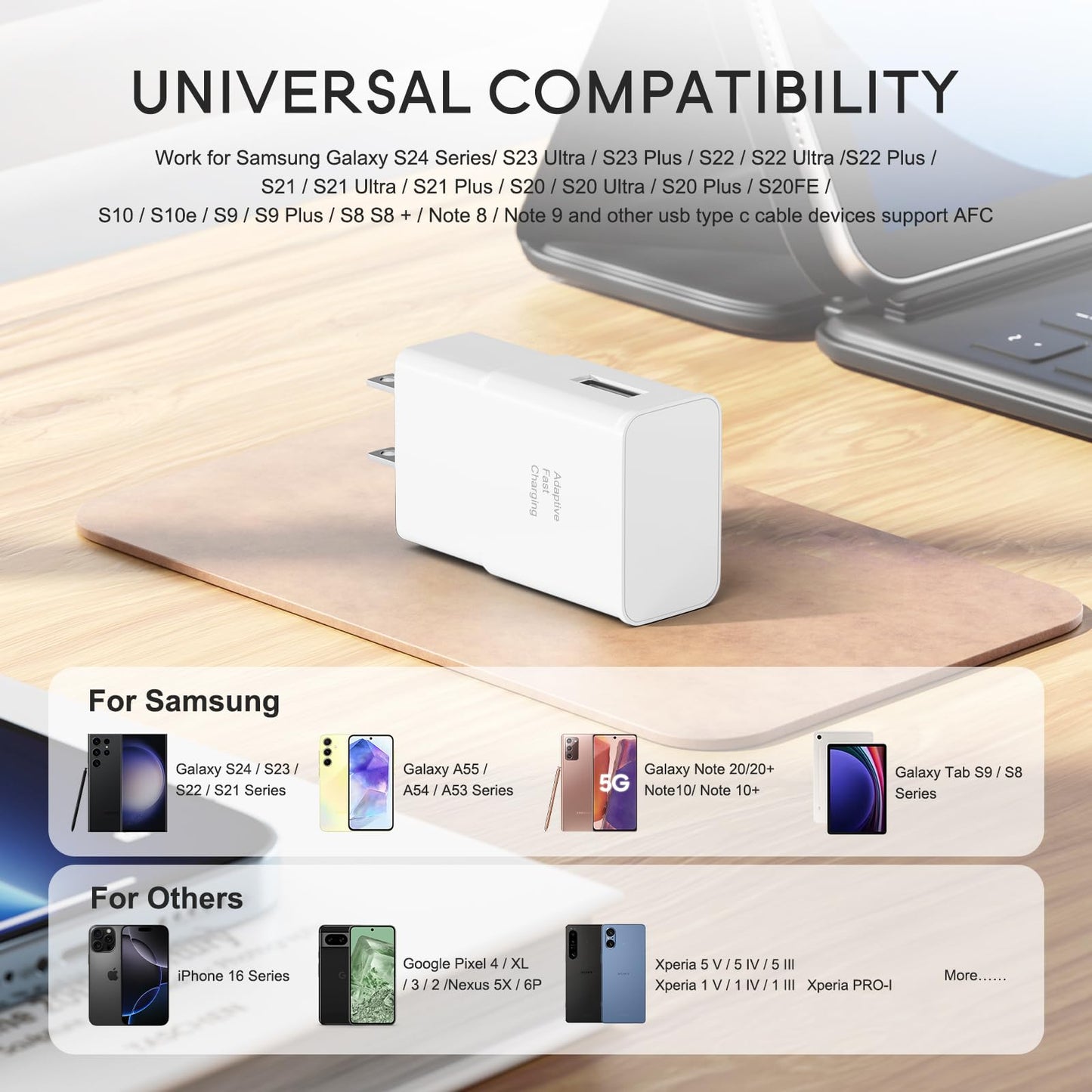 Samsung Adaptive Fast Charging Adapter Quick Charge Charging Block Wall Charger Plug for Samsung Galaxy