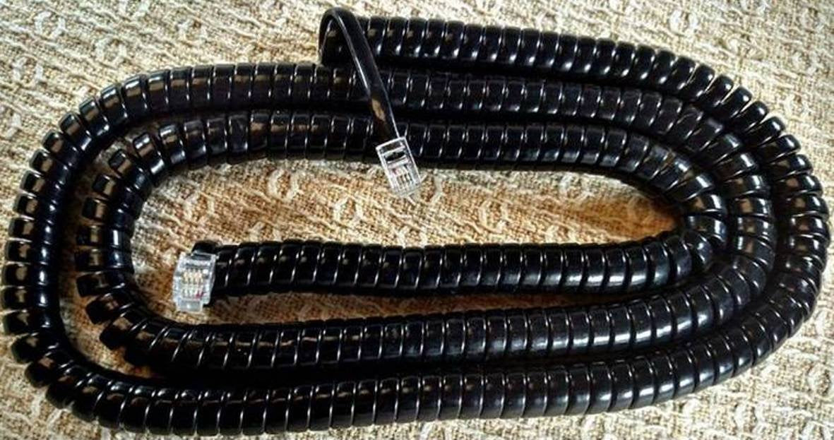 Black 25 Ft Long Handset Cord Compatible with Vtech or Uniden Corded Phone ErisTerminal CM18245 CM18247 VSP725 VSP726 CD1153 CS6949 1100BK 1260BK