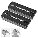Neewer 2 Pack 501PL Tripod Fluid Head Quick Release Plate, Camera Mounting Plate with 1/4" 3/8" Screws, Anti Off Pin for GM001 GM002 GM006 Fluid