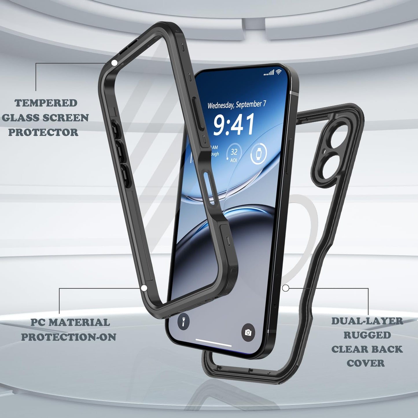 Comboproof for iPhone 16 Plus Case Waterproof, [Shockproof] [Dustproof] [IP68 Waterproof] Full-Body Hard Case Built-in [Lens Screen Protection]