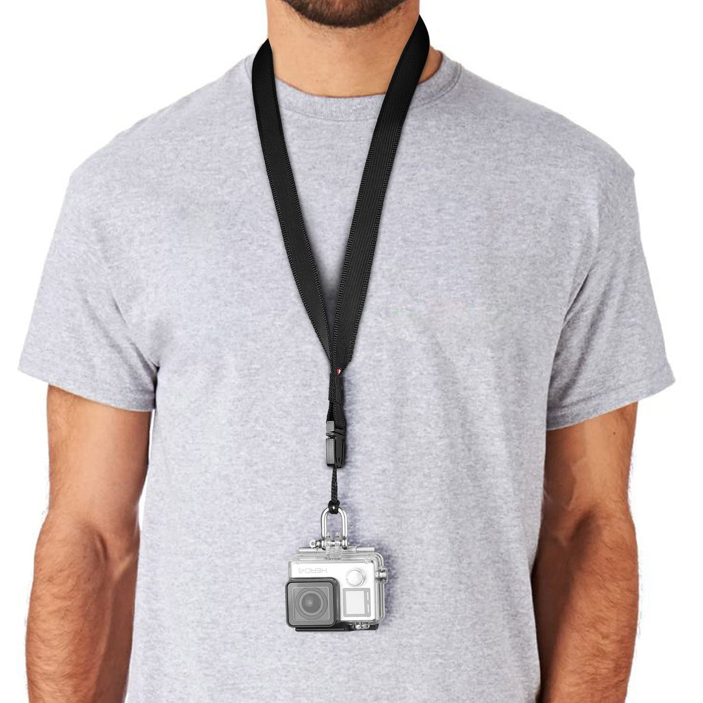 TXEsign Neck Strap for GoPro Mount Adapter Detachable Lanyard with Stainless Steel Shackle