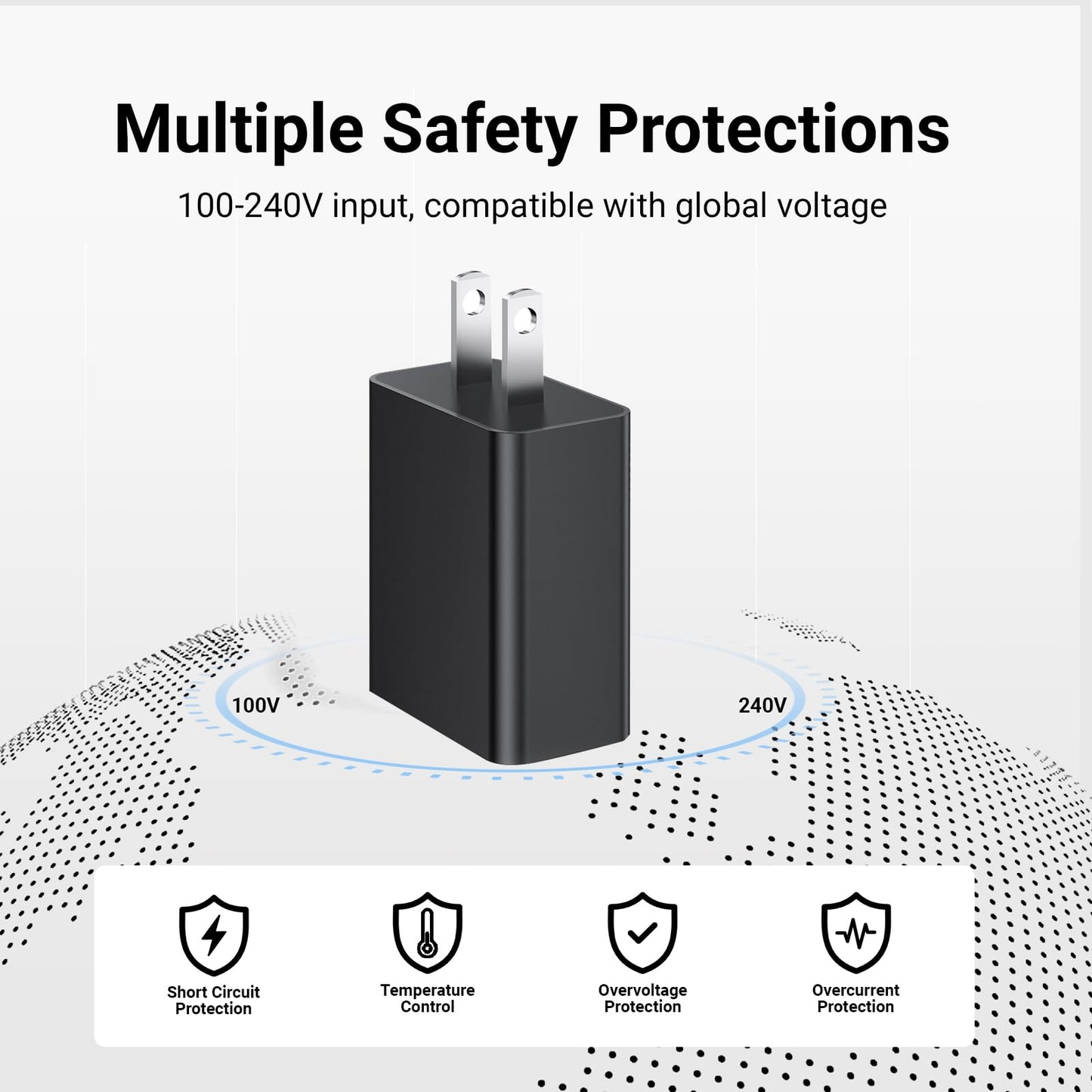 5V 2A USB Charger Universal Wall Plug Charger, USB Plug AC Power Adapter Supply