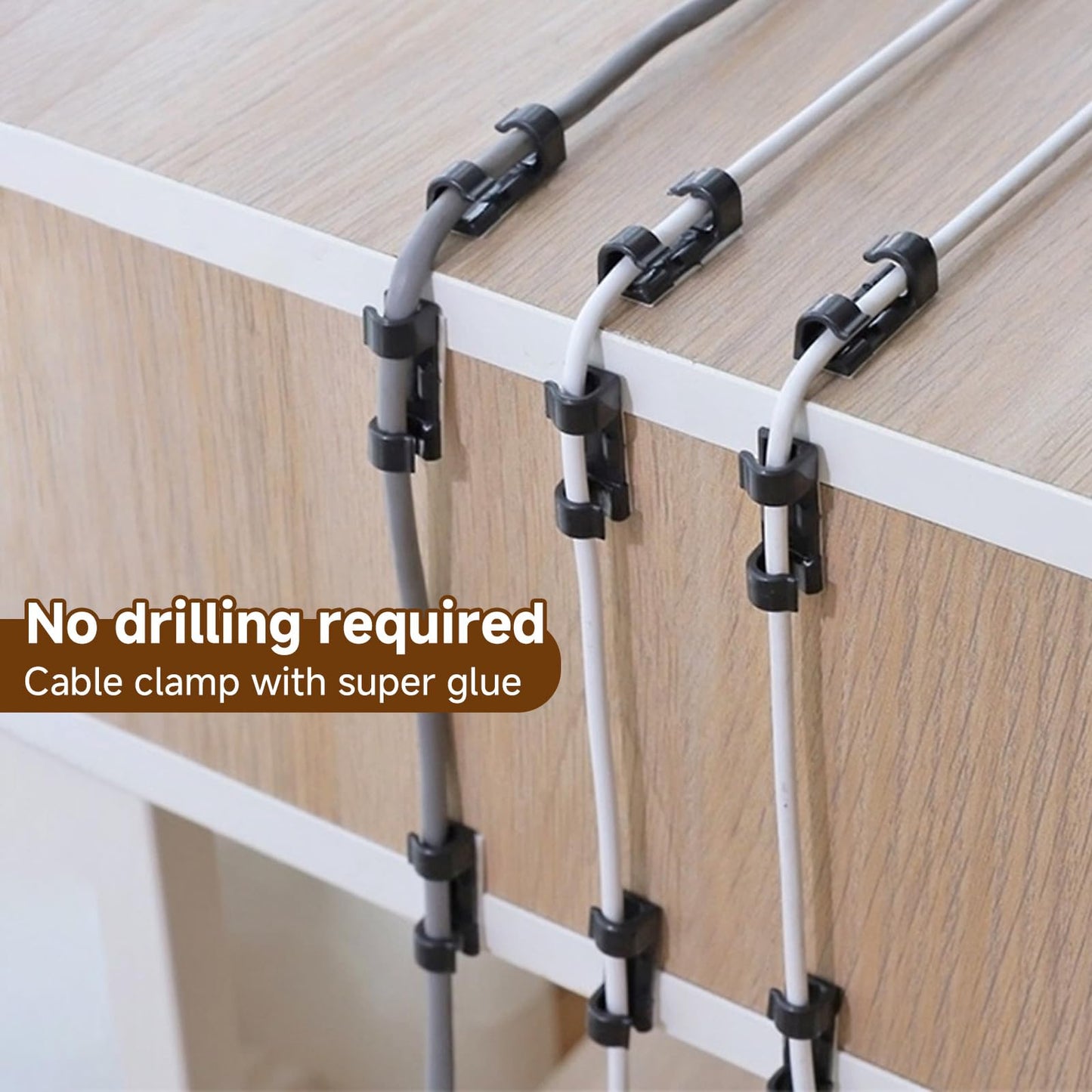 GGFOXLEW 35Pcs Finisher Wire Clamp, Adhesive Cable Management Clips, Nylon Wire Holders for Cords, Wire Clips, Cord Clip for Car, Wall, Under Desk, TV