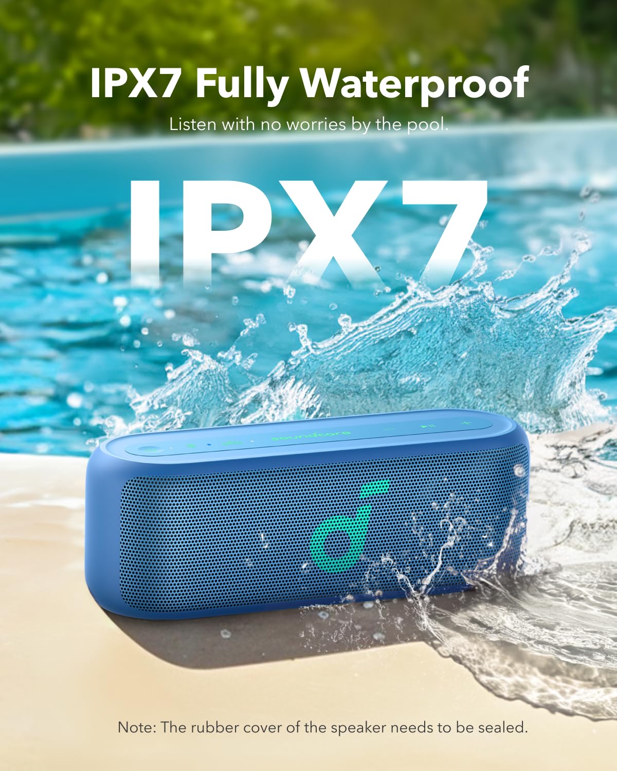 Soundcore Select 2S, Portable Bluetooth Speaker with 20W Stereo Sound, BassUp Technology, 16-Hour Playtime, Wireless Stereo Pairing, and IPX7