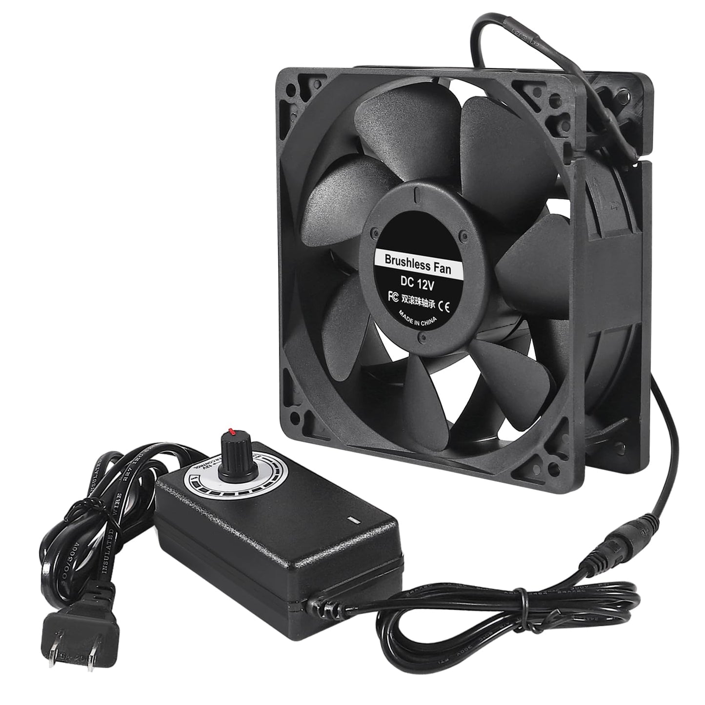 DORHEA 120mm Fan 120mm x 38mm 110V 220V AC Powered Cooling Fan with Speed Controller 3V to 12V 1238 AC for Cooling Ventilation Exhaust Projects