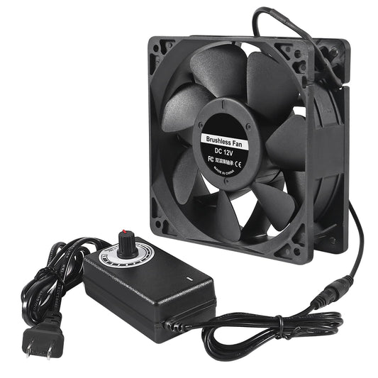 DORHEA 120mm Fan 120mm x 38mm 110V 220V AC Powered Cooling Fan with Speed Controller 3V to 12V 1238 AC for Cooling Ventilation Exhaust Projects