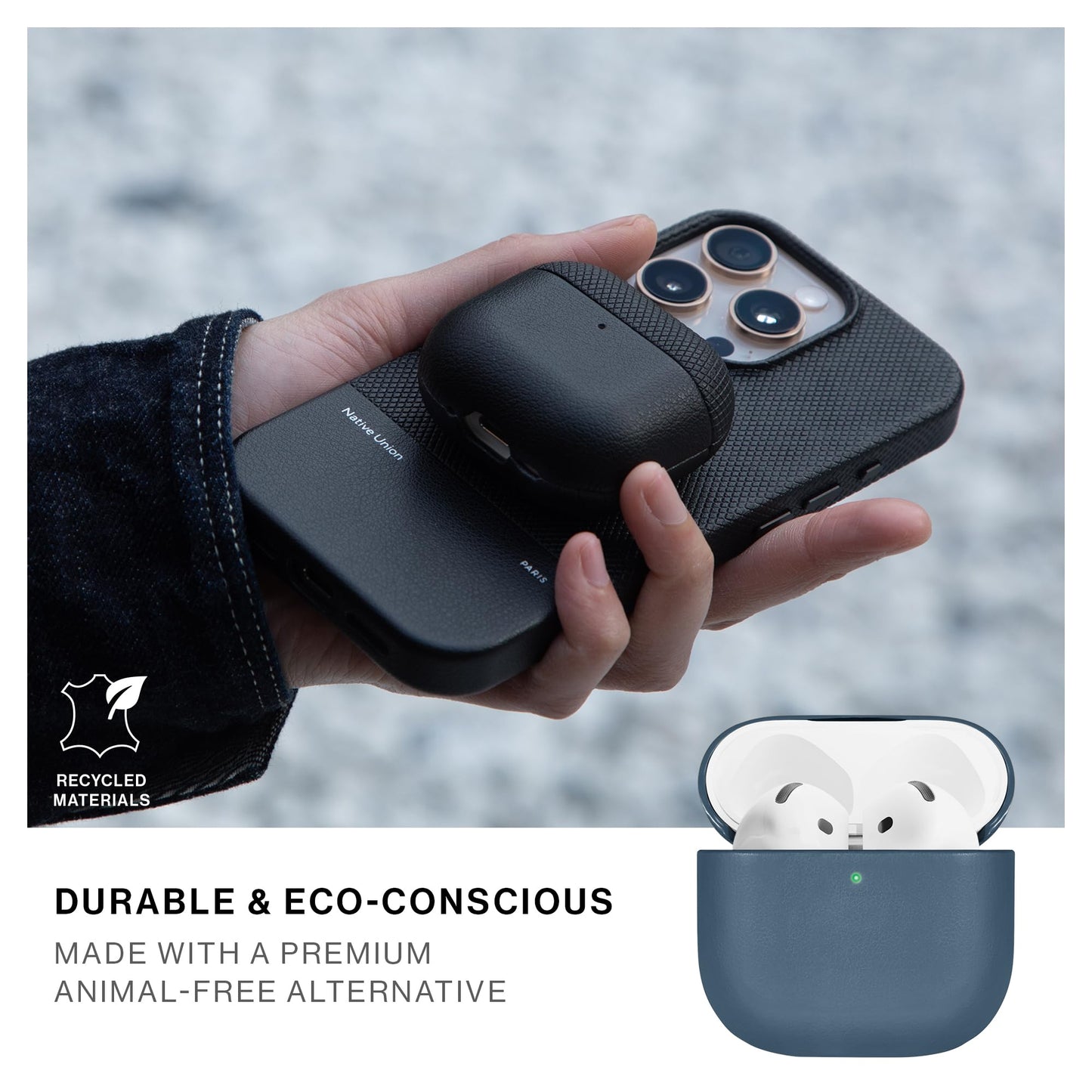 Native Union (Re) Classic Case for AirPods 4 - Premium Resistant & Recycled Materials - Durable Protection - Supports Wireless Chargers - Compatible