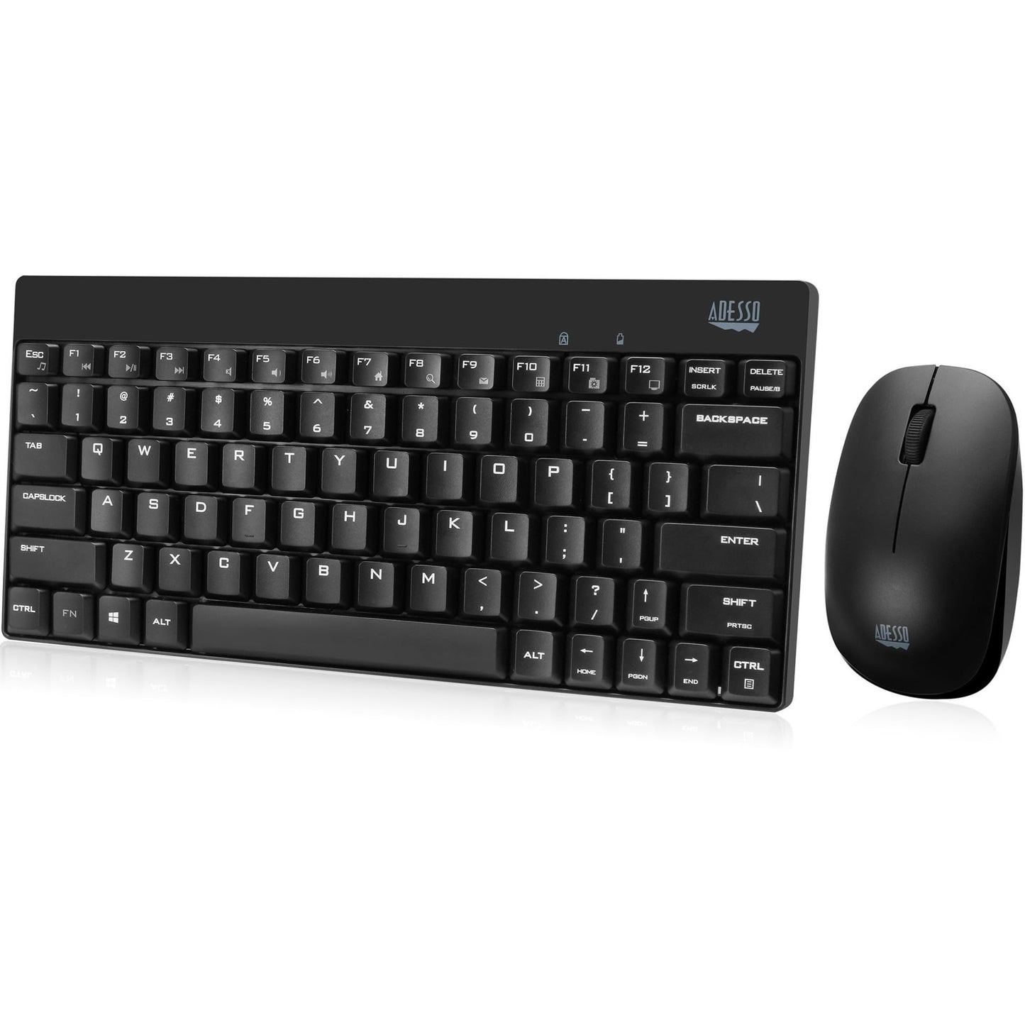 Adesso WKB-1100CB Natural Ergonomic Wireless Spill Resistant Mini Keyboard & Mouse Combo