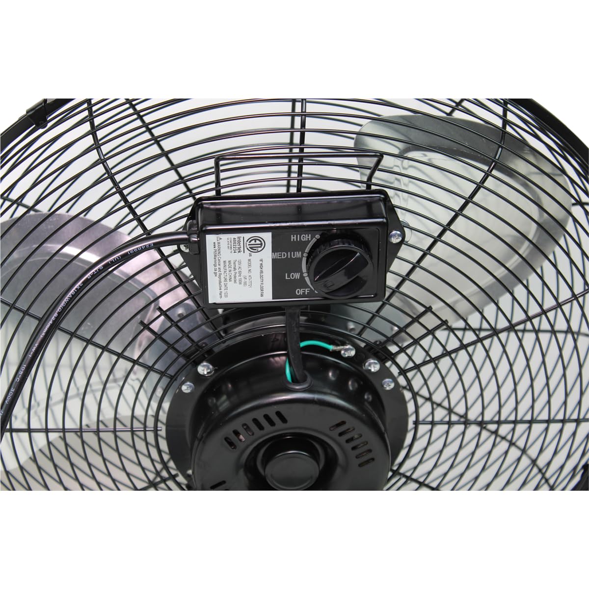 K Tool International 77721; 18” Floor Fan; Commercial, Residential, and Industrial Use, 3 Speed High Velocity Motor, Multiple Angle Tilt for Various
