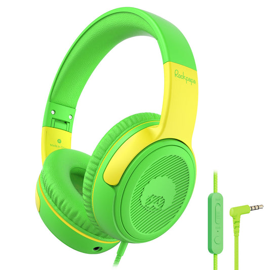 rockpapa Share 1 Kids Headphones Wired with Microphone & Share Port, 85dB/94dB Volume Limited, Cute Foldable Student Child Boys Girls Headphones…