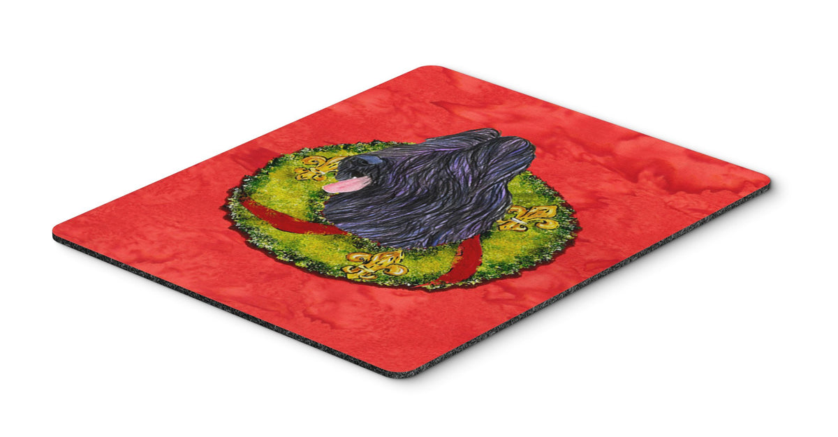 Caroline's Treasures SS4179MP Briard Cristmas Wreath Mouse Pad, Hot Pad or Trivet for Home Office Gaming Working Computers Laptop Mouse Mat,Washable