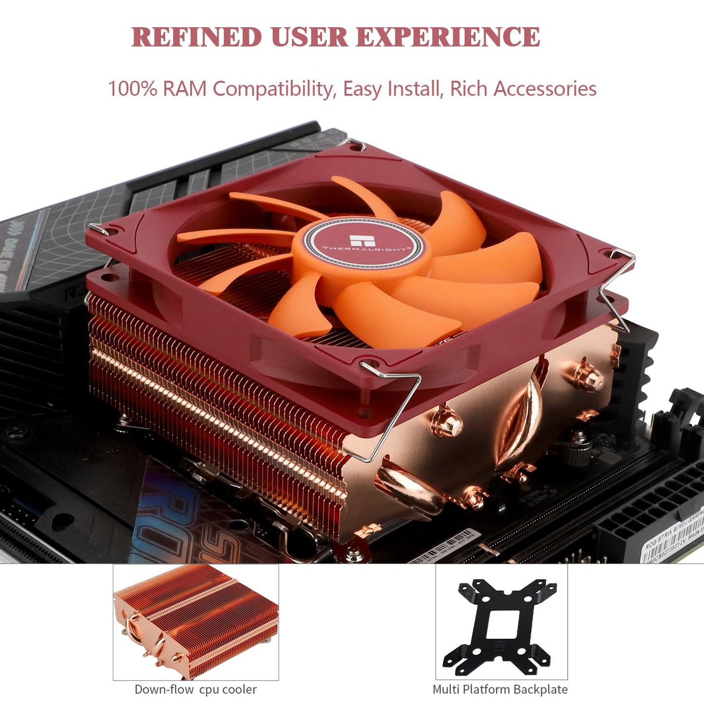 Thermalright AXP90-X53 Full Cooper Low Profile CPU Cooler ITX,with 92mm TL-9015R Slim PWM Fan ITX CPU Cooler,AGHP Technology,53mm Height,for AMD AM4