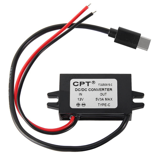 AITRIP 1PCS DC 12V to 5V 3A 15W Buck Converter, Step Down Voltage Regulator,USB Type-C Waterproof Power Adapter for Raspberry Pi 4, Phone, Car